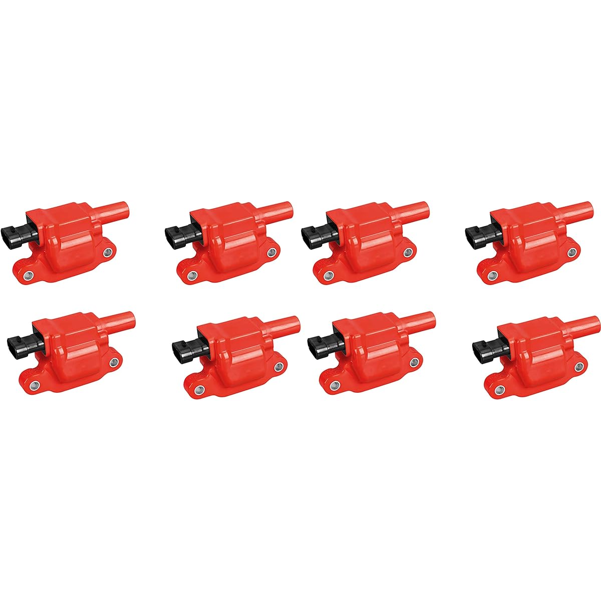 ENA Ignition Coil Pack Red Square 8 Pieces Set Chevrolet GMC Cadillac CTS TAHOE IMPALA SUBURBAN SILVERADO SIERRA EXPRESS 1500 2500 3500 Replacement UF413 12570616 8125706160