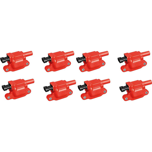 ENA Ignition Coil Pack Red Square 8 Pieces Set Chevrolet GMC Cadillac CTS TAHOE IMPALA SUBURBAN SILVERADO SIERRA EXPRESS 1500 2500 3500 Replacement UF413 12570616 8125706160
