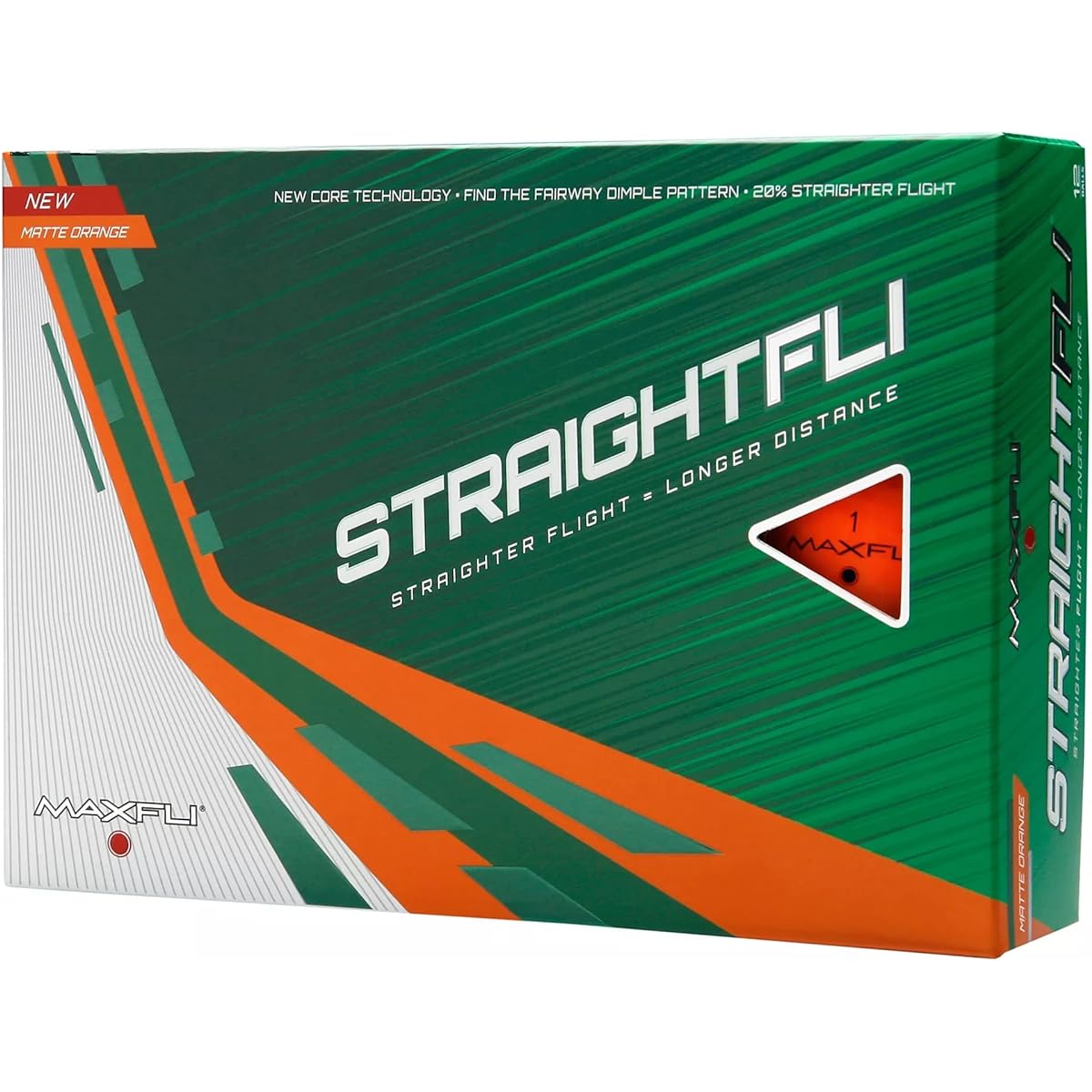 Maxfli Golf Ball Straightfli Golf Balls Straight Fly Matte Orange 2022 Model
