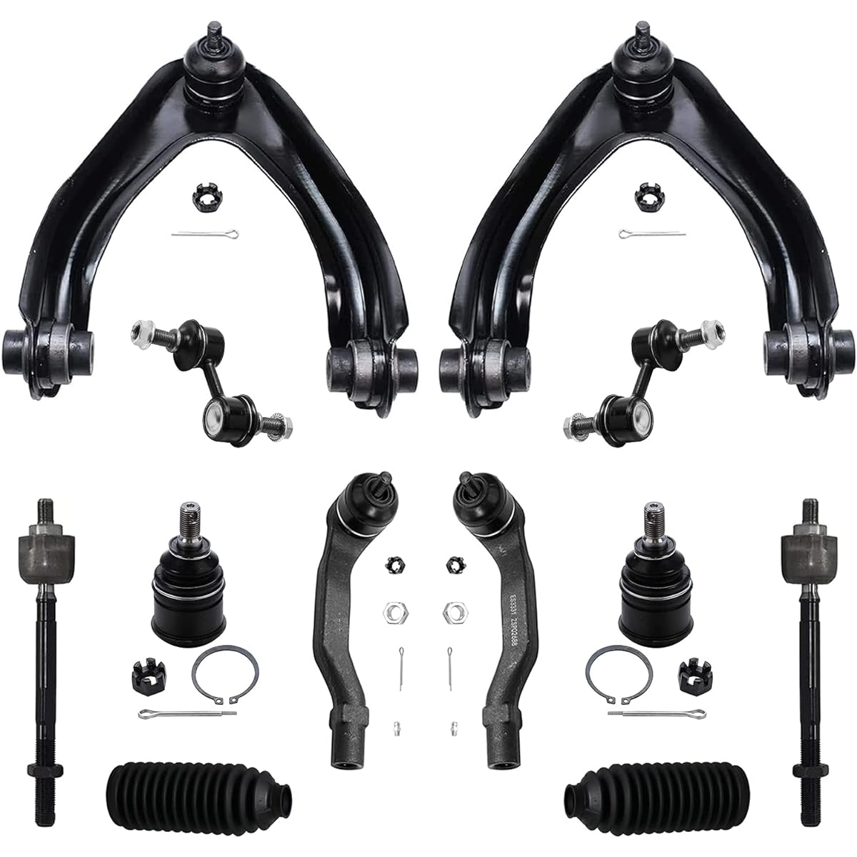Detroit car axis -12 front suspension kits. Compatible with Honda CR-V. Front upper control control arm & ball joint 2, 2 lower ball joints, 4 tie rods, 2 swabs, 2 tie rods, 2 boots.