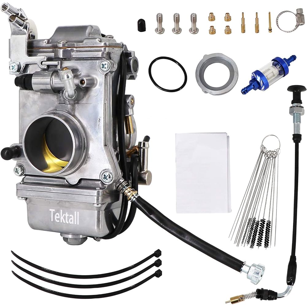 Tektall Carburetor Replacement Mikuni HSR42mm HSR TM42-6 42mm for Harley Evo Evolution Twin Cam Motorcycle with Choke Cable