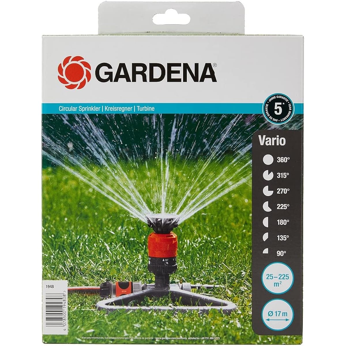 GARDENA Sprinkler Circular Vario Gray/Orange 1948-20