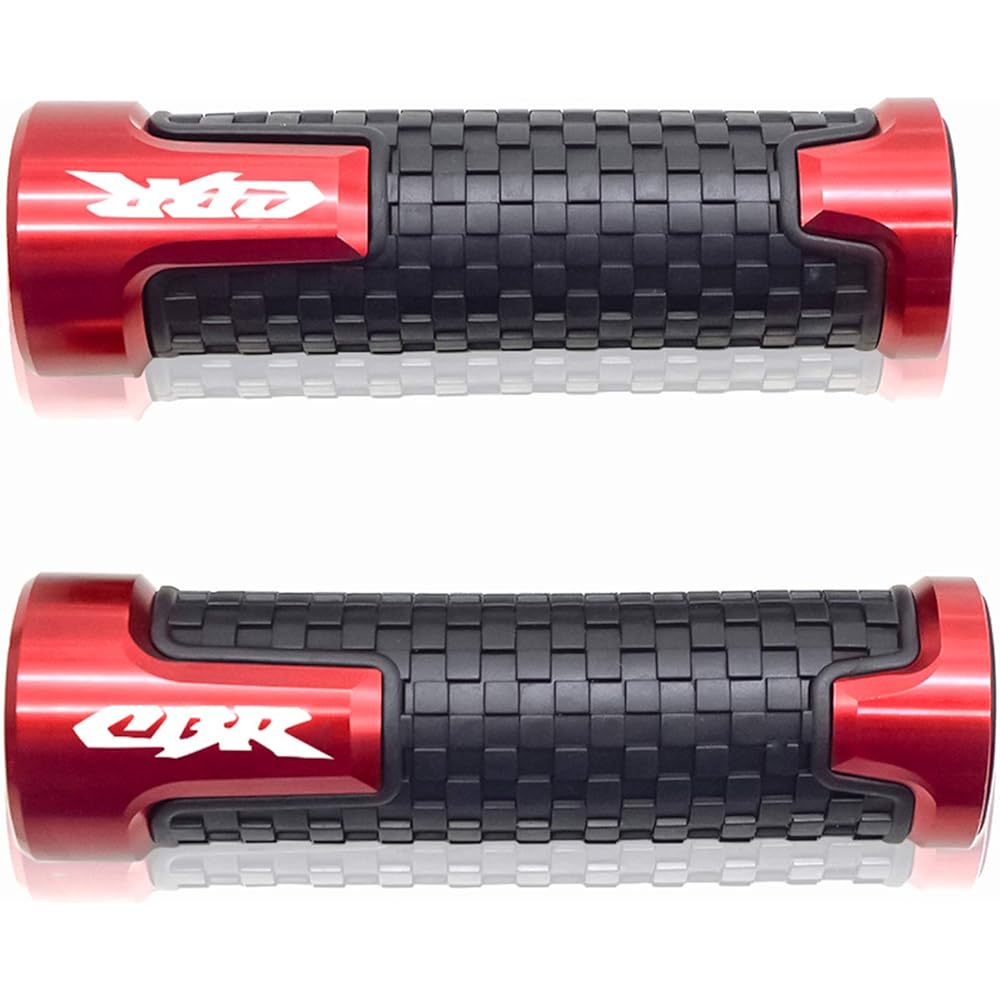 7/8" 22mm CNC Alu Motorcycle Handlebar Grips for Honda CBR150 CBR500 CBR100F CBR1000RR CBR1100XX CBR125 CBR250 CBR300R CBR400RR CBR400F CBR450SR CBR600RR CBR90RR CBR90RR CBR 954RR Red