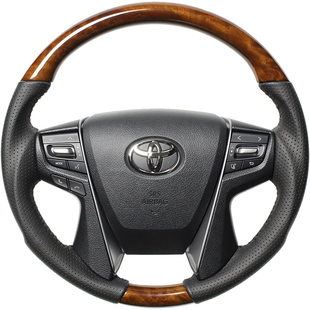 REAL Steering [30 Vellfire/30 Alphard] Original Series Light Brown Wood H30-LBW-BK-VEL