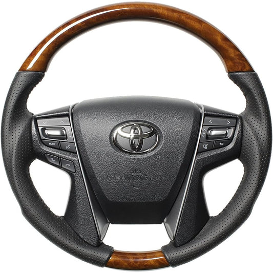 REAL Steering [30 Vellfire/30 Alphard] Original Series Light Brown Wood H30-LBW-BK-VEL