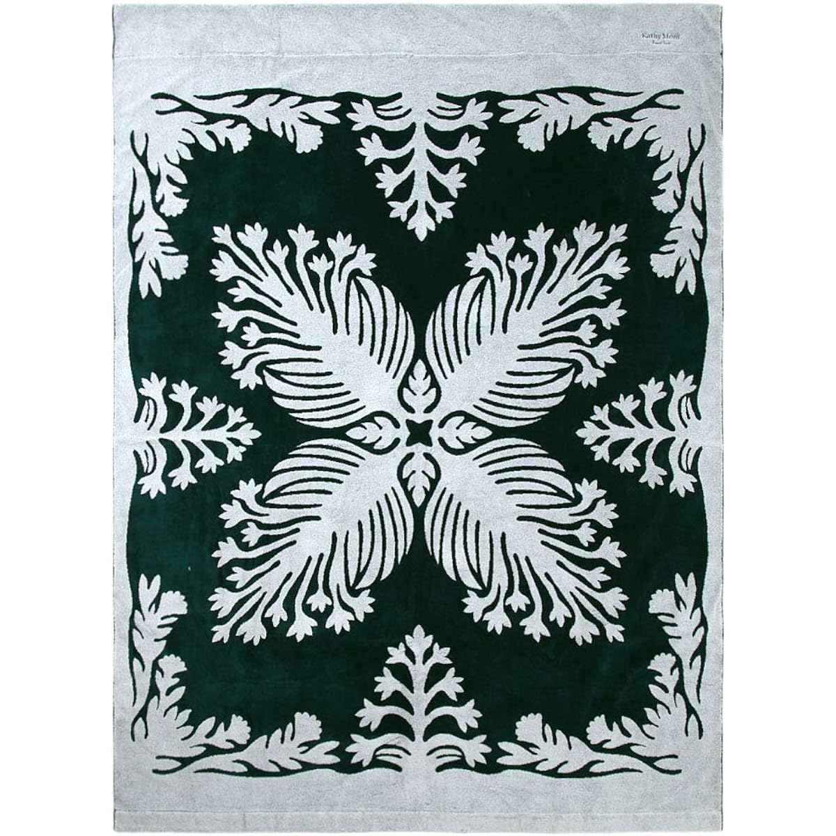 [Cathy Mom Island Style] Towel Blanket Classic Hawaiian Series Silver Sword Women's 86108511F Green 140cm x 190cm