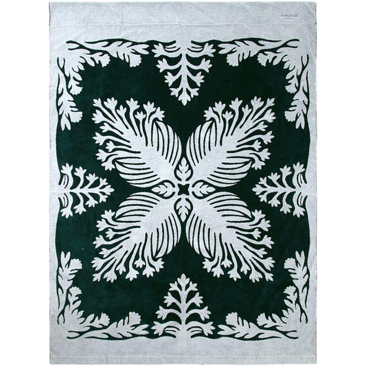 [Cathy Mom Island Style] Towel Blanket Classic Hawaiian Series Silver Sword Women's 86108511F Green 140cm x 190cm