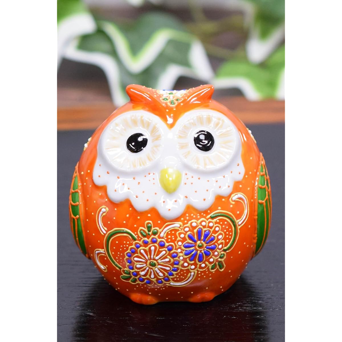 Owl Figurine Kutani Ware Owl Red Yellow Sheng 60th Birthday Celebration Kishou Celebration Present Gift