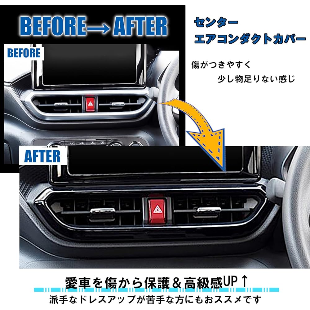Flatland Rise 200 Series Front Air Conditioner Cover Central Air Conditioner Panel Set Interior Custom Parts Accessories 3 Colors Available (Piano Black)