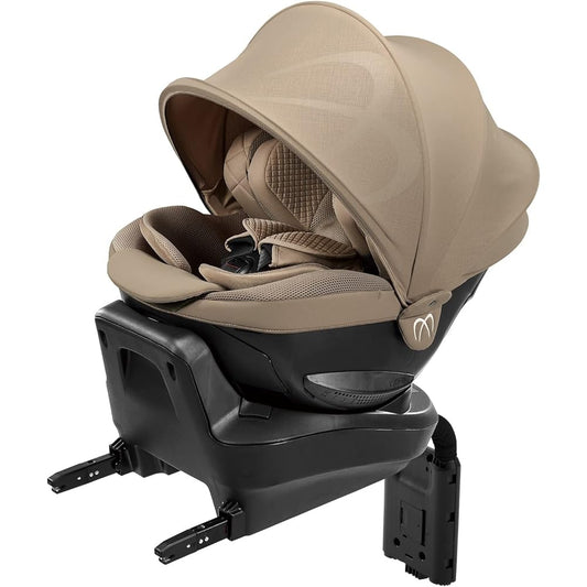 Carmate (Alebebe) Child Seat ISOFIX R129 Rotating Type Can Be Used From Newborns Sterilization Krutt R The First 2 Pearl Beige Jumping Harness Equipped BF136 Sunshade LL