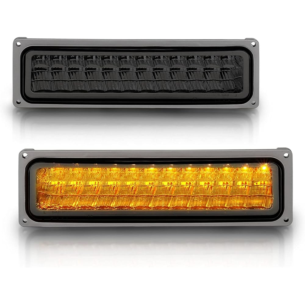 AMERILITE Smoked LED Parking Winker Light Set Full Size/Blazer/Subburn for Sierra/Yukon -The passenger seat and driver's seat side