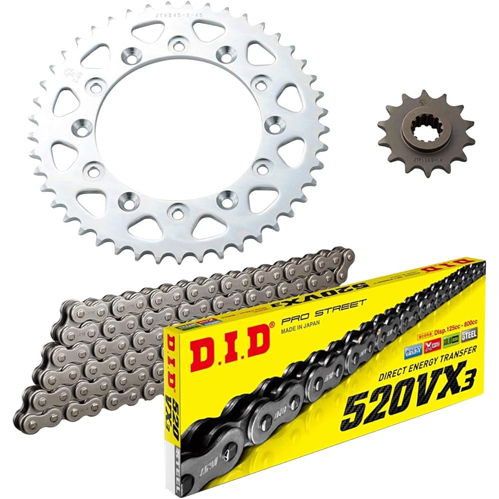 D.I.D (Daido Kogyo) F/R sprocket 3-point replacement kit DH-05 HONDA Hornet 250 96-07 Steel