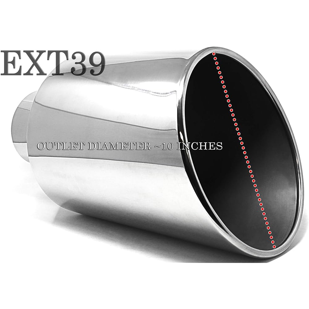 RP REMARKABLE POWER 5 inch inlet 10 inch outlet length 18 inch stainless steel roll edge diesel exhaust chip EXT39