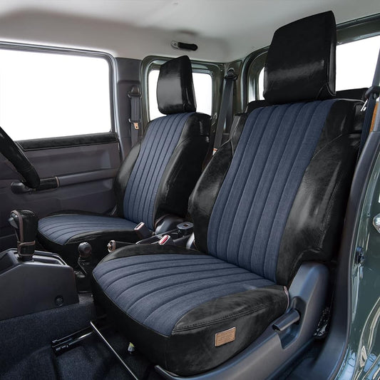 Grace Antique Denim Seat Cover for JB64/JB74 Jimny/Jimny Sierra (2nd row backrest split type) 2 rows (1 car) Indigo X Black S090A-AQDNI-BK