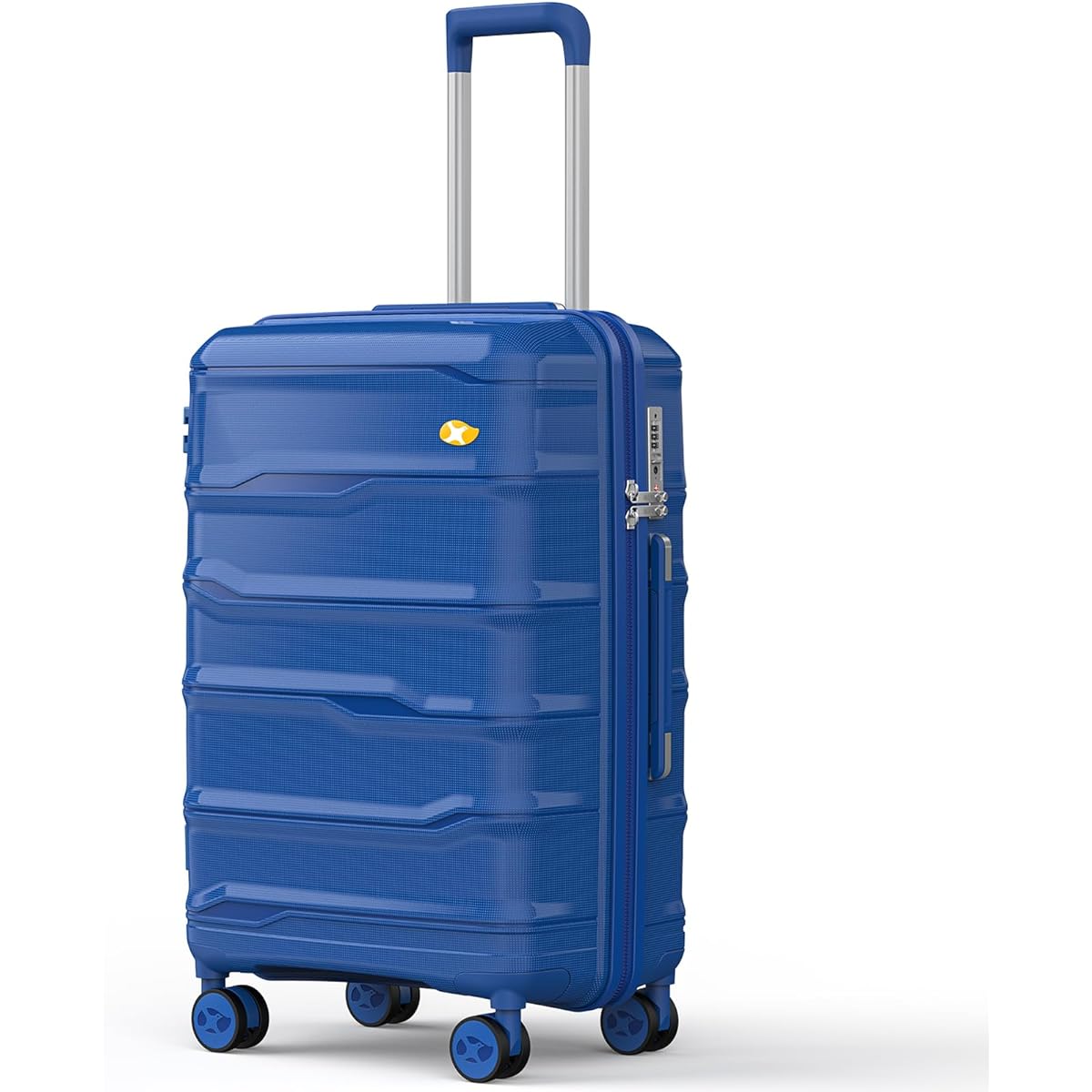 [MGOB] Suitcase Free Consignment 6 Nights 7 Days Large Capacity Carry Case 66L Ultra Light 3.3KG Polypropylene Multi-Stage Carry Bar Double Wheels Stable Quiet TSA Lock Included Overseas Travel Family Travel Stylish M Size Blue M17