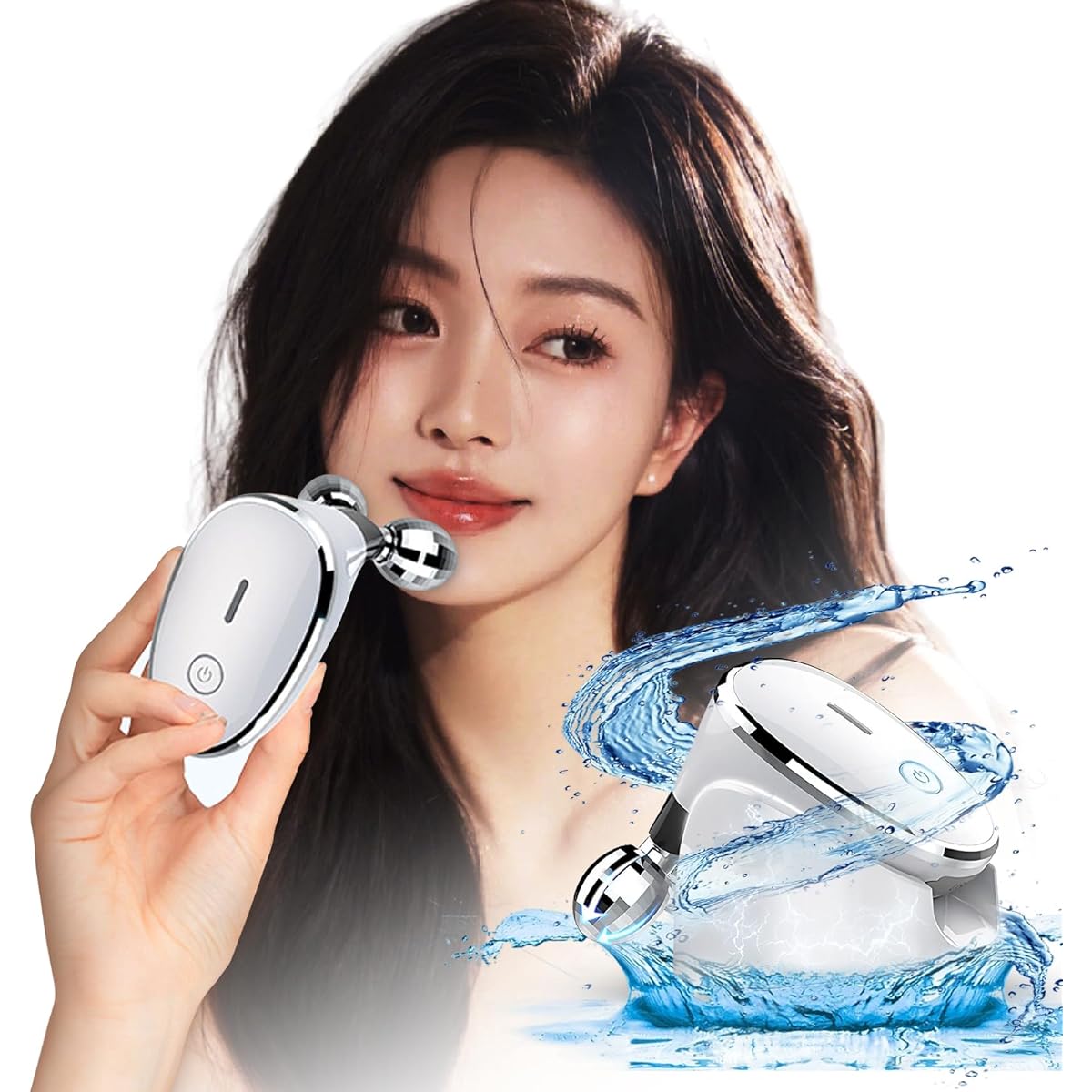 Facial Beauty Roller EMS Micro-current Facial Beauty Device Face Beauty Roller Luxury Design & IPX5 Waterproof Specification Multipurpose in 1 USB Charging & 3D Design Great Valentine's Day Gift for Mother and Friends Unisex