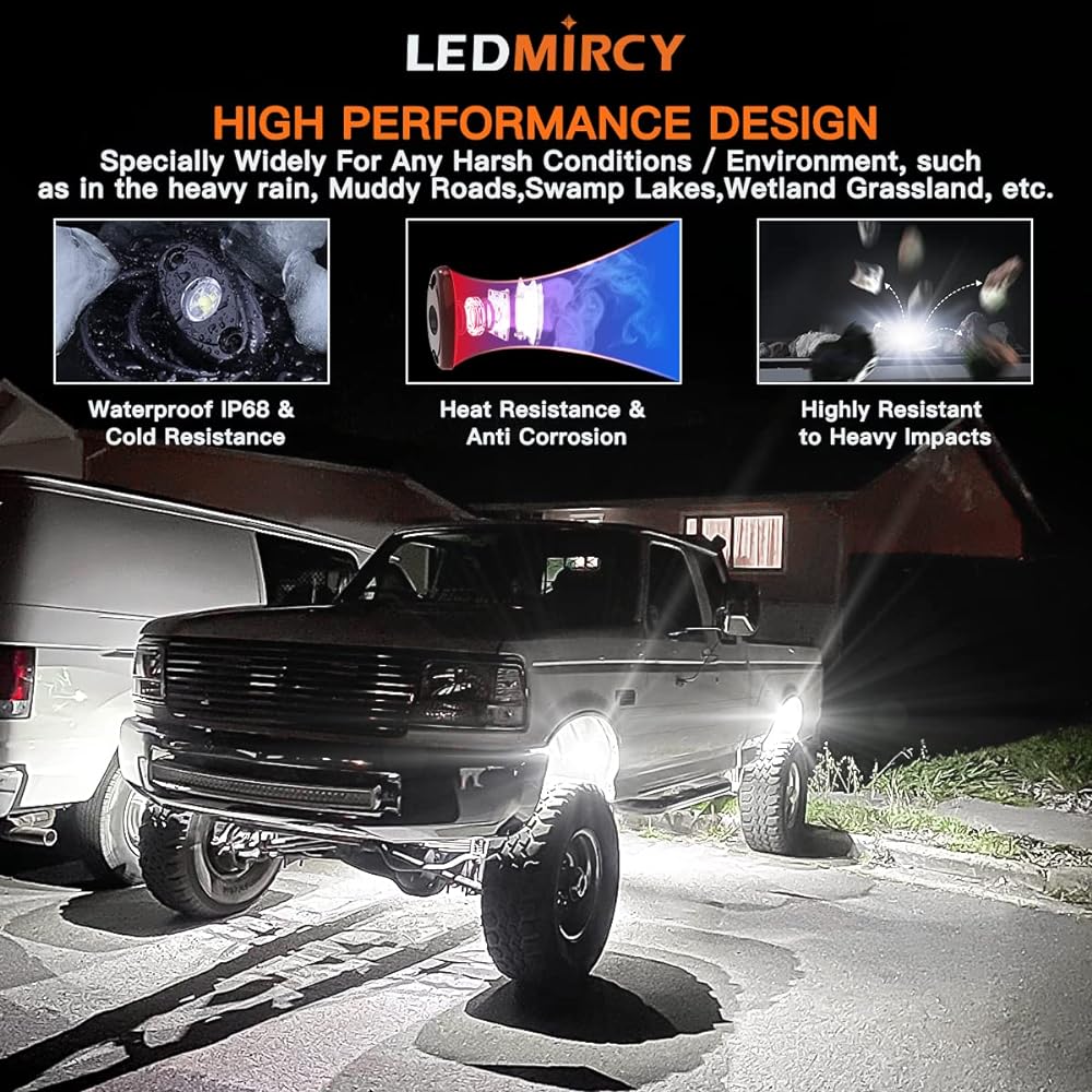LED locklight. LED ROCK LIGHTS-8PCS White LED ROCK LIGHT KIT-WHITE LIGHT-8PCS
