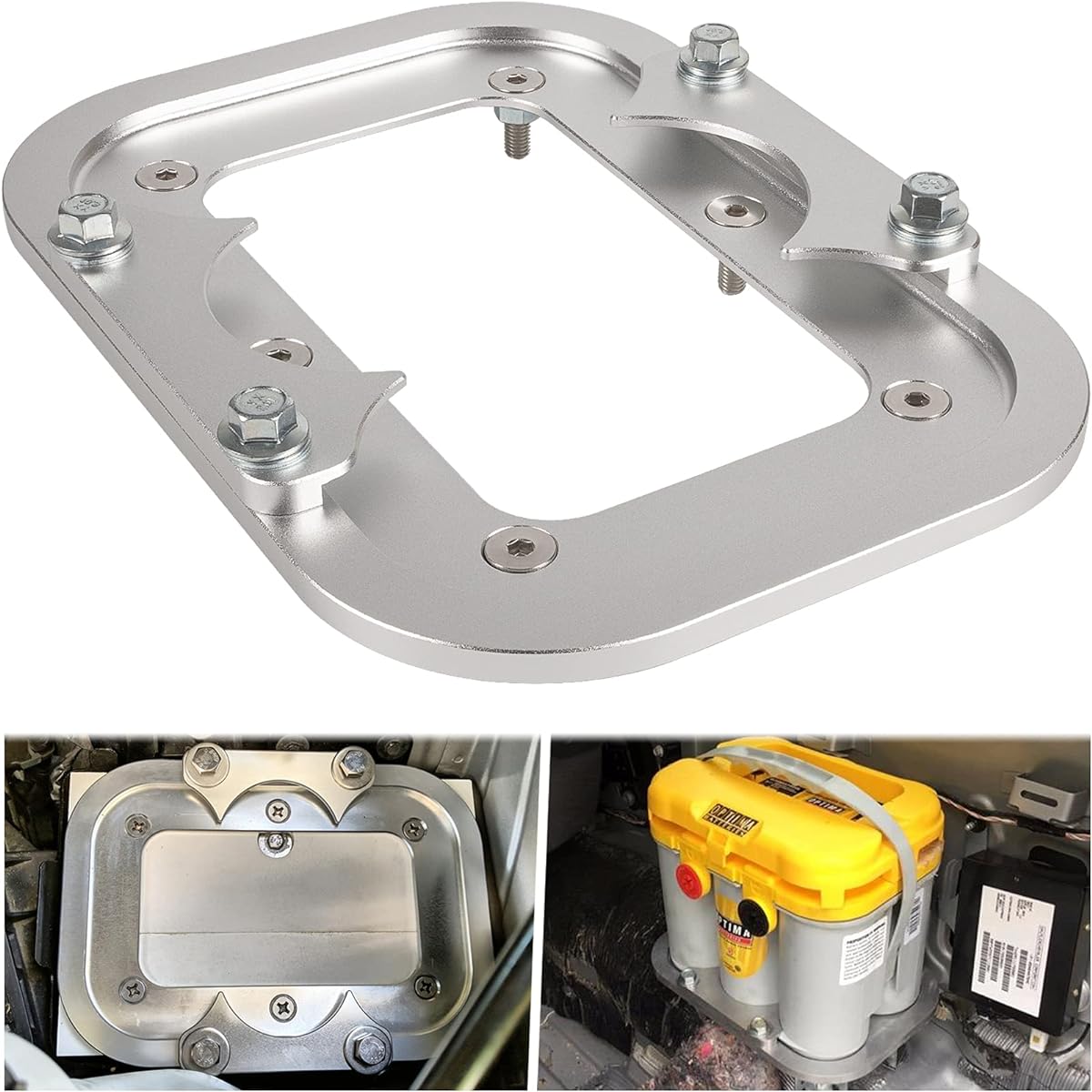 551183 Billet Aluminum Battery Tray OPTIMA Battery Tray Compatible with Racing Lass Redemption Box Hold Down Mount Red Yellow Blue Top 34/78 D34 D34/78 34m D34M D34M D34M D34M