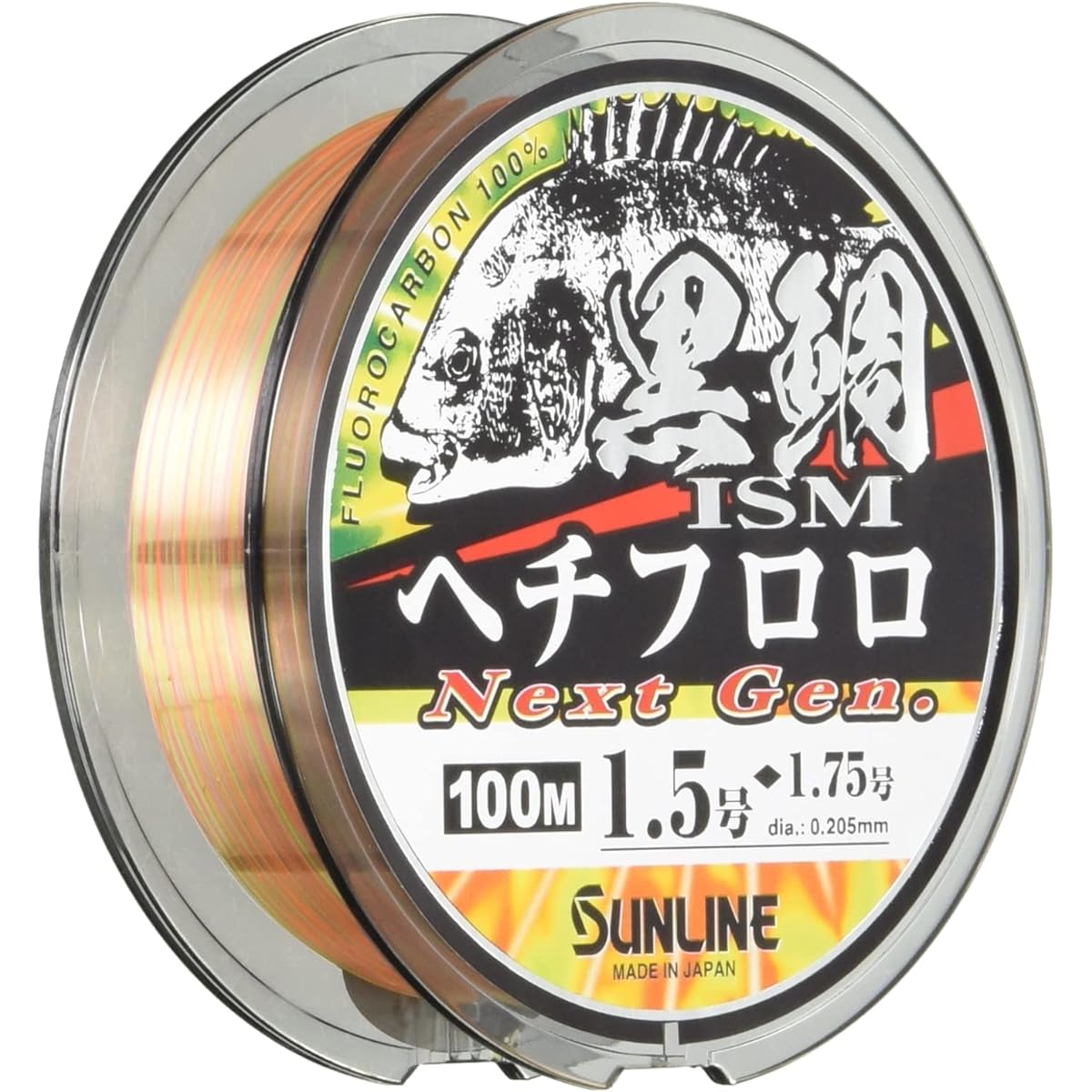 SUNLINE Fluorocarbon Line Black Sea Bream Ism Hechi Fluoro NextGen 100m Clear & Orange & Yellow G