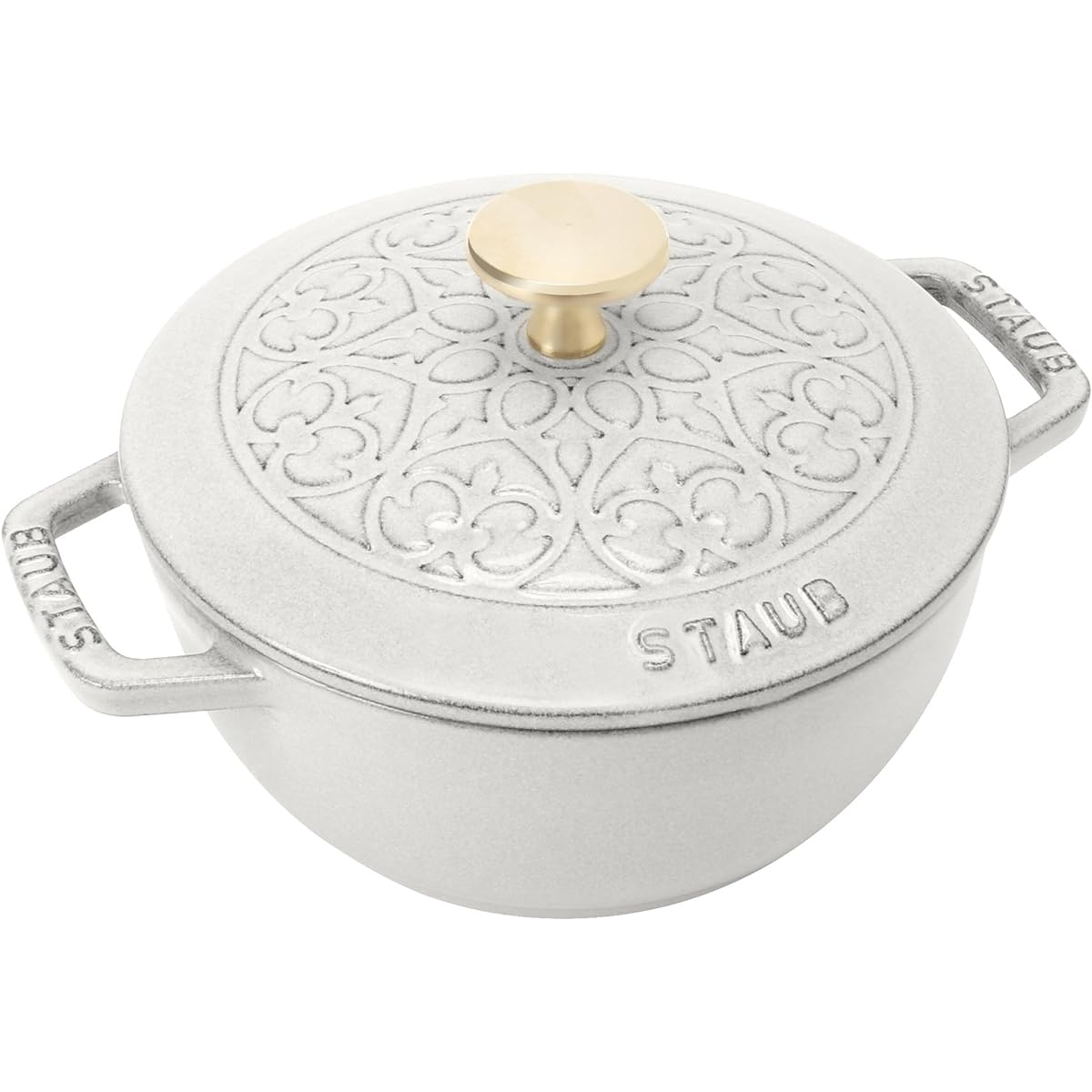 staub "Wanabe Lily Campagne S 16cm" Two Hand Cast Enamel Pot IH Compatible [Authorized Japanese Product with Serial Number] Wa-NABE Lily Z1027-783