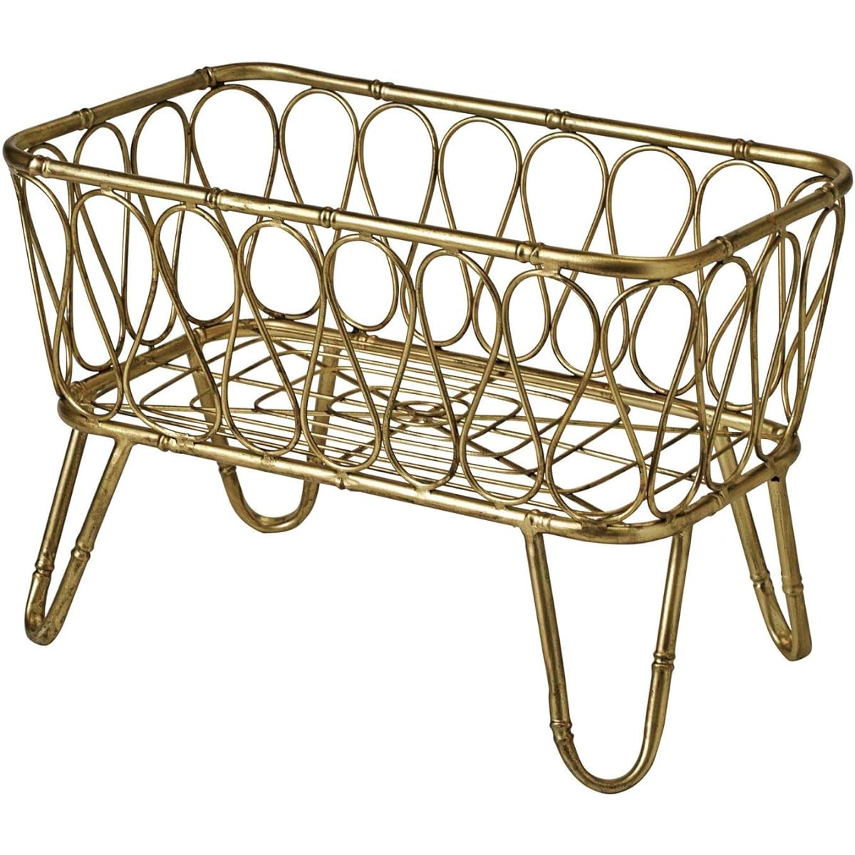 SPICE OF LIFE Towel Basket with Legs Made of Iron LUXE Gold DRDF1280