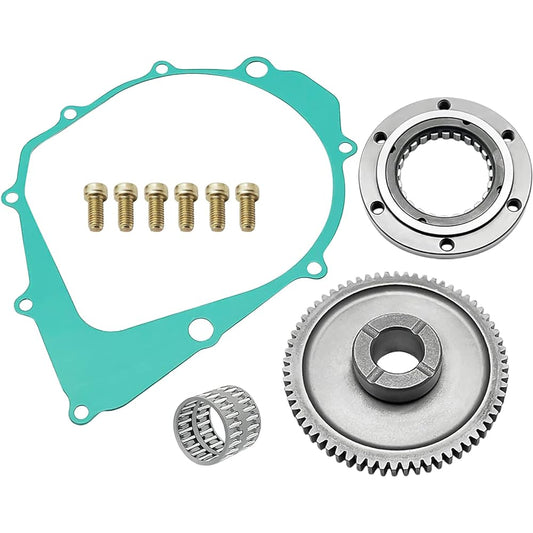 Starter Clutch One Way Gear 65T Bearing & Gasket for Yamaha Warrior 350 Raptor 350 Kodiak 400 4x4 Big Bear 350 2x4 4x4 Moto-4 350