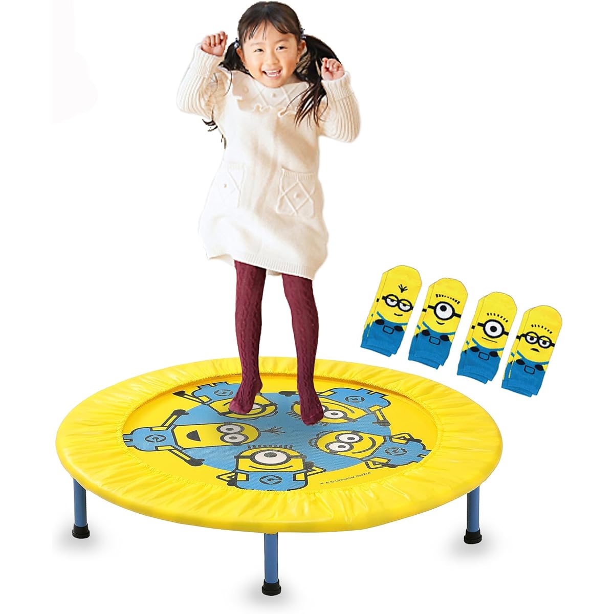 [Gift included] Trampoline Pop Fit Minions Children's Indoor Foldable Load Capacity 70kg
