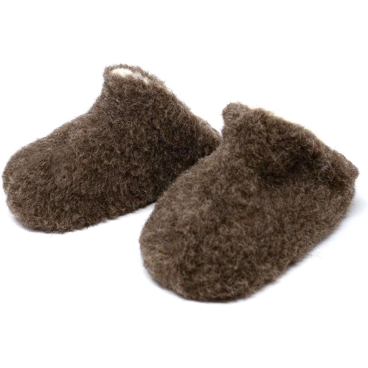 COLDBREAKER Thick 100% Natural Wool Made in Poland Room Shoes Women's Booties No Heel 35/36(23cm) Brown S