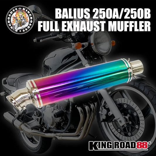 King Road 88 Barios Muffler Type I/Type II Type 1/Type 2 ZR250A/ZR250B KingRoad88 Stainless Steel Full Exhaust Muffler