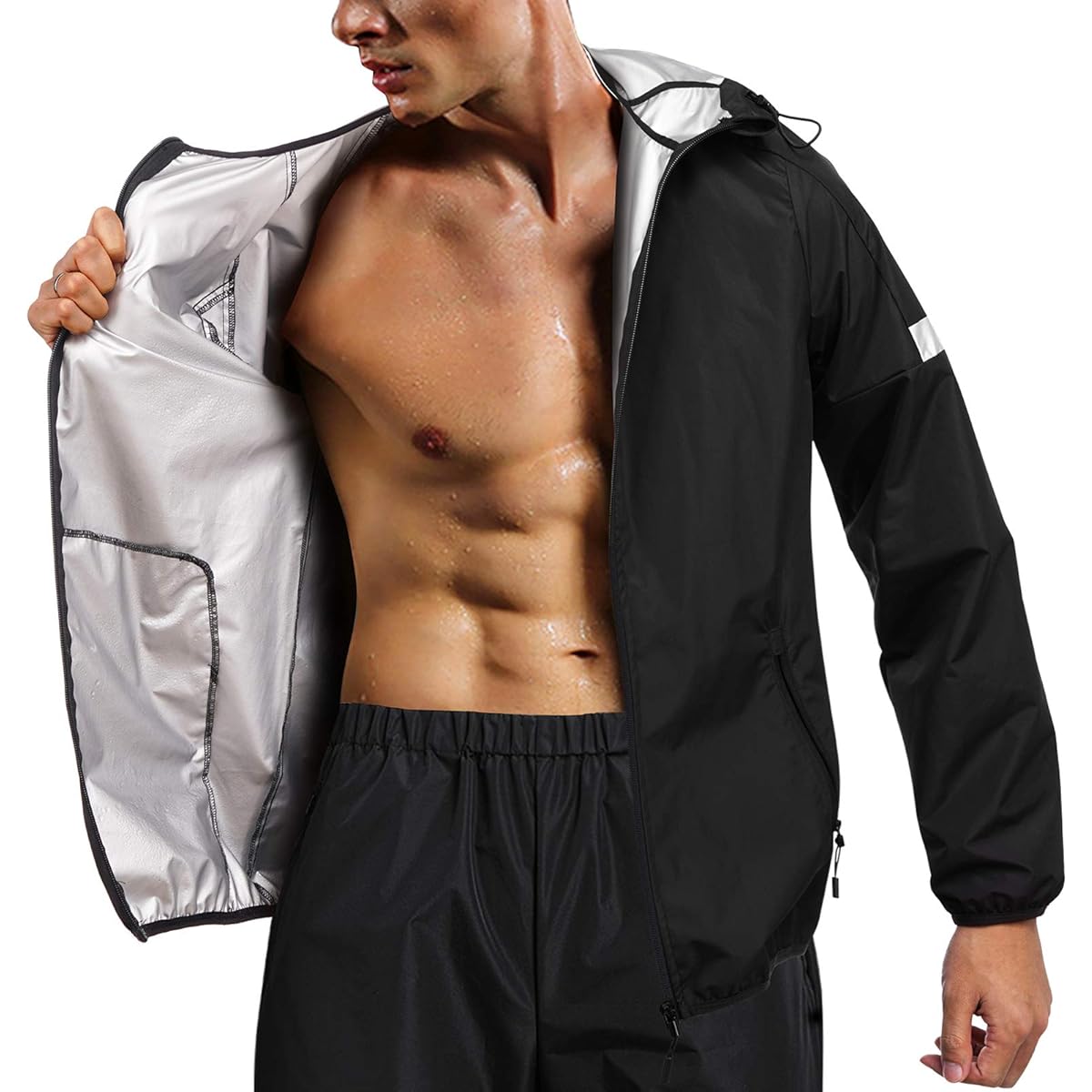 [Sawaiko] Sauna Suit, Popular, Athletic Wear, Double Sweating, For Winter, Women's, Men's, Beautiful Body, Heat Storage, Increased Heat Retention, Running Wear, Stretch, Strong Perspiration, Sportswear, Unisex, Loungewear