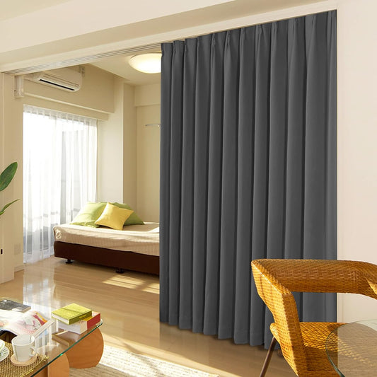 Deconovo 1st Grade Blackout Curtains, Drape Curtains, Stylish, UV Protection, Insulation, Cold Protection, Wide Range, Shape Memory Processing, Scandinavian, Energy Saving Measures, Day/Night Blindfold, 2 Pieces, Width 150cm Length 200cm, Gray