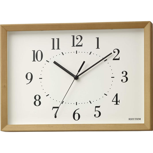 RHYTHM Radio Clock Wall Clock Table Clock A4 Size Wooden Frame Interior Clock Light Brown 21x29.7x5.2cm RHYTHM PLUS 8MY557SR06