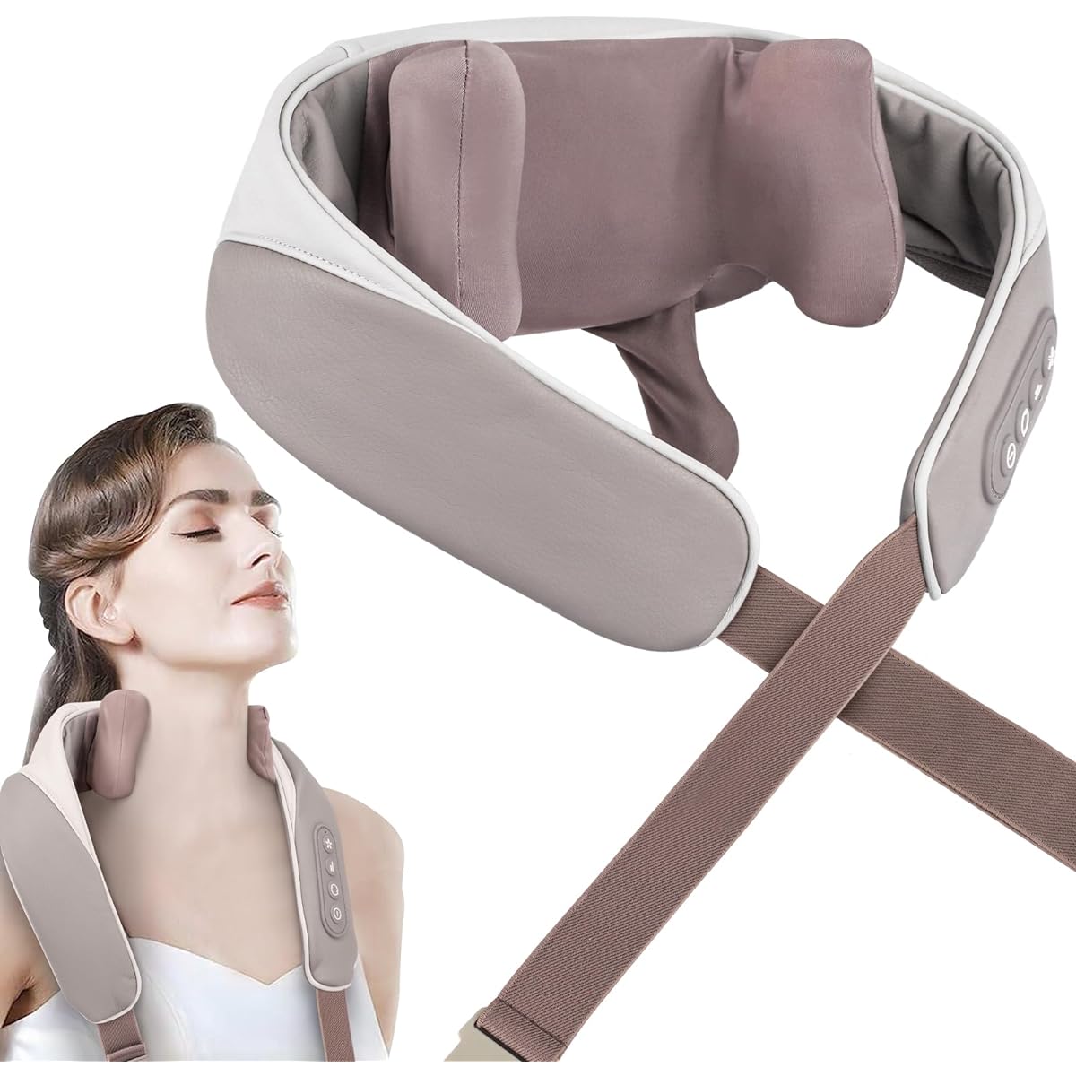 [New in 2023] Neck Care, Shoulder, Neck, Cordless, Neck Refresh, 2 Modes, Leveled Strength Adjustment, Heating Function, Neck, Lightweight, USB Charging, 15 Minute Timer
