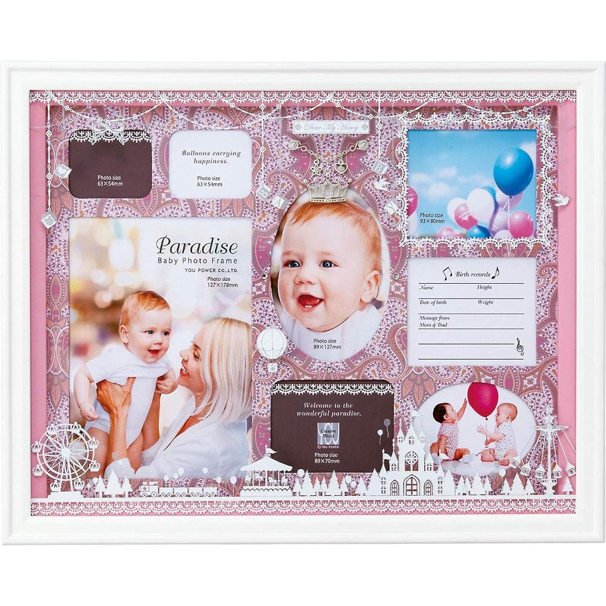 U-Power Photo Holder/Photo Frame Pink W38 x H30.5 x D2.5cm