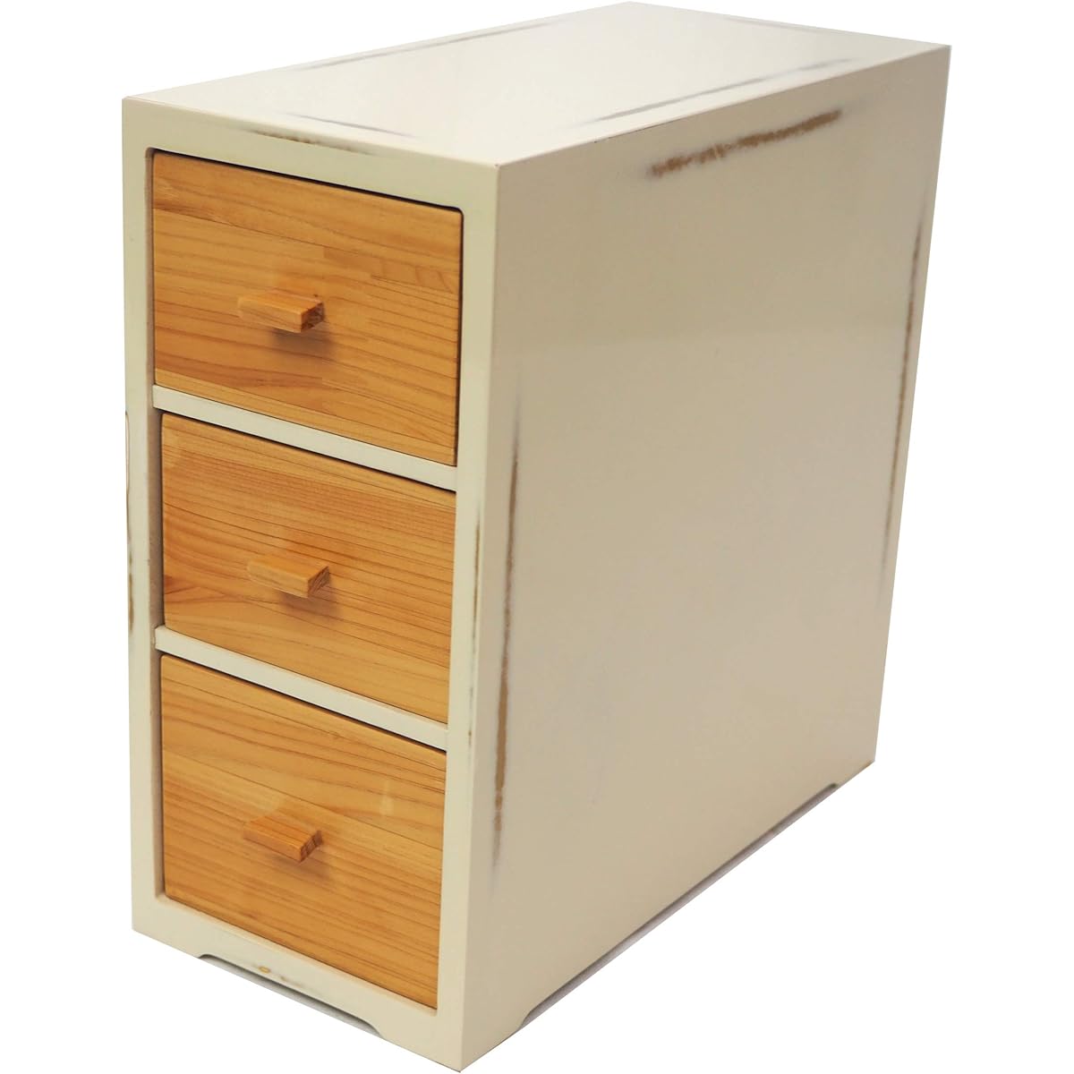 Shimayasu Craftsmanship (Shimayasu) Three Drawers White Width 11cm x Depth 23cm x Height 23cm