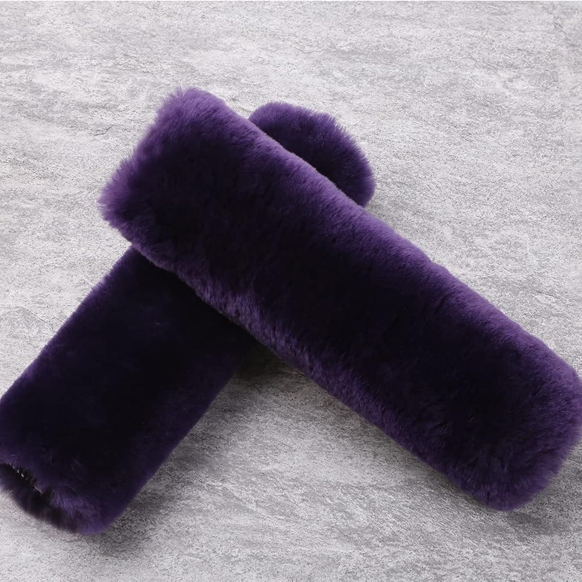 Natural Four Comfort Car Genuine Sheep Skin Car Seat Belt Pad Adult Soft Texture Shoulder Neck Cushion Pad Protector Genuine Australia Merino Wool Cover 2 Pack Pak-SBC02