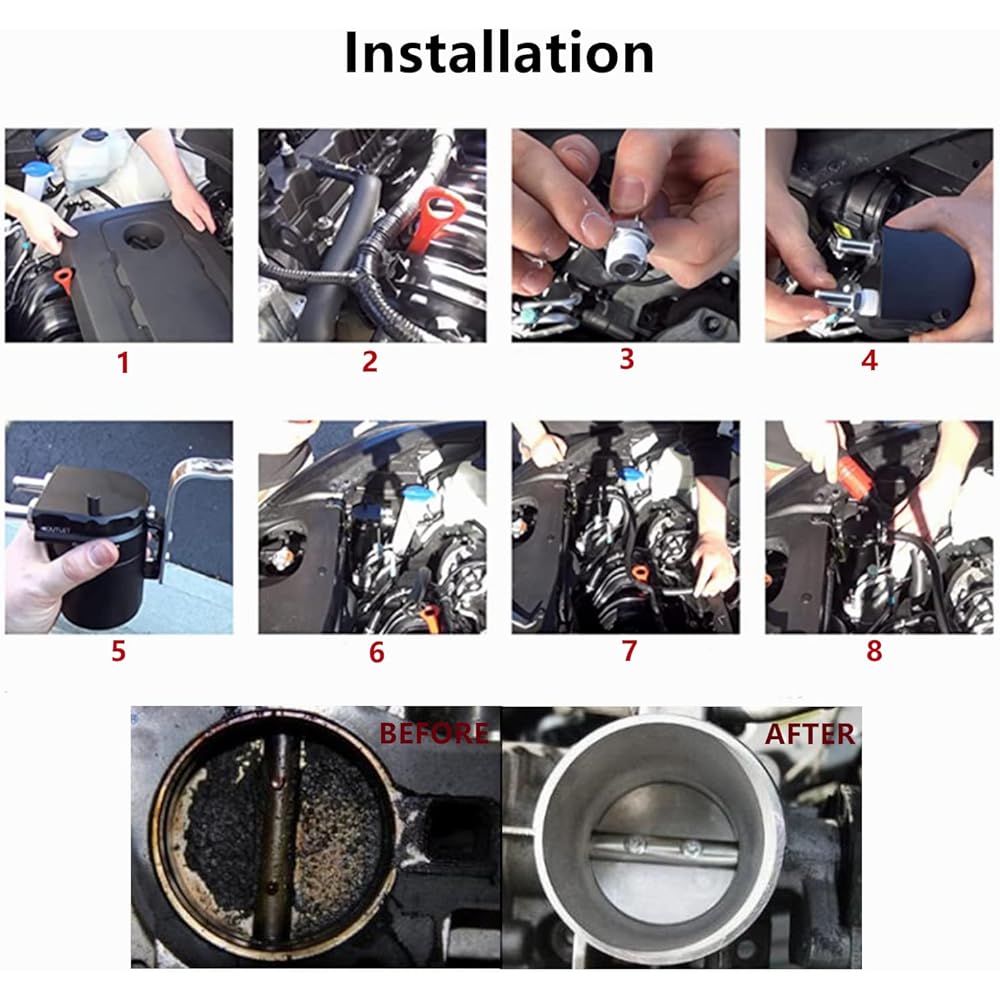 HEINMO Universal Alminium Oil Catch Can Polish Buffle Tank Can Breath Kit (Silver B)