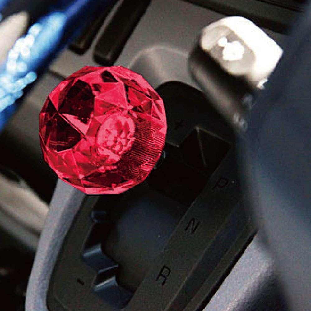 JET INOUE Round Shift Knob Diamond Cut 12x1.75 Red 562116