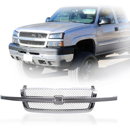 Perfit Liner Front All Chrome Glyl Grill Chroma Center Bar 2003-2006 Chevrolet Sylvarad Avava Lunch 1500 2500 3500 HD Pickup for GM1200514