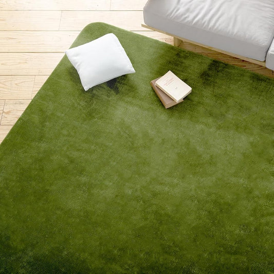 Iris Plaza Rug Carpet High Resilience Soundproof Anti-Slip All Seasons 185 x 185cm Green