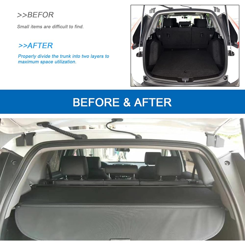 PSLER Car Tonneau Cover, Luggage Storage, Roll Shade, Privacy Protection, Dress Up, Custom Parts, Interior Parts, Truck Cover, Compatible with Toyota RAV4 2006-2013