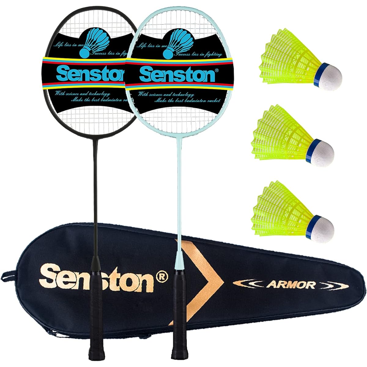 Senston 2 Piece/4 Piece Badminton Racket Set Carbon Fiber Badminton Racket - Includes 1 Carrying Bag