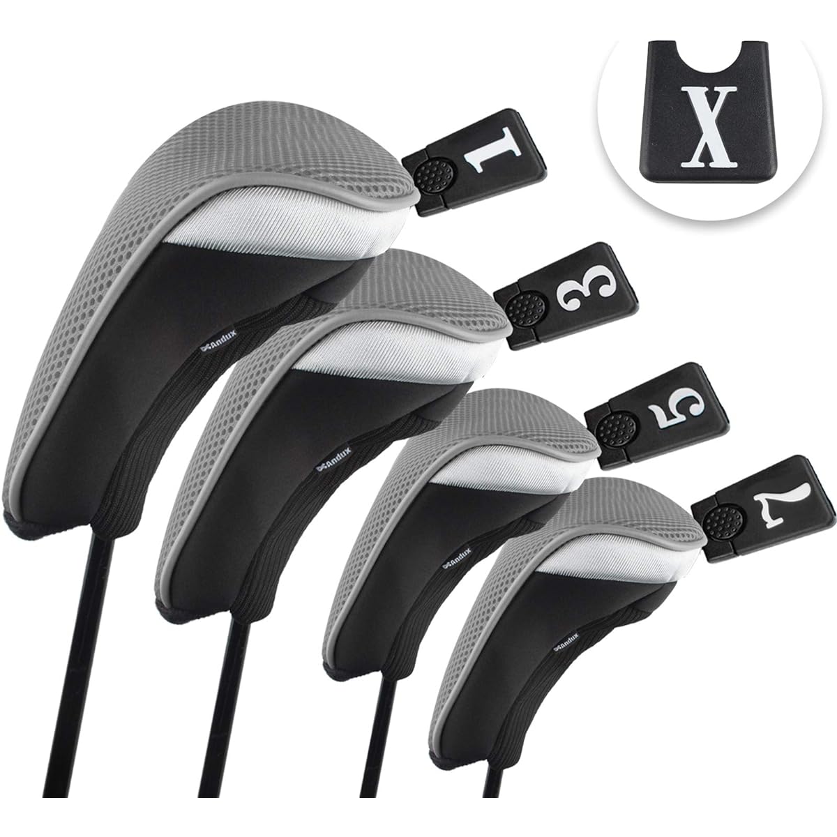 Andux Wood Golf Head Cover Golf Wood Driver Head Cover with Replaceable Number Tag Set of 4 MT/MG