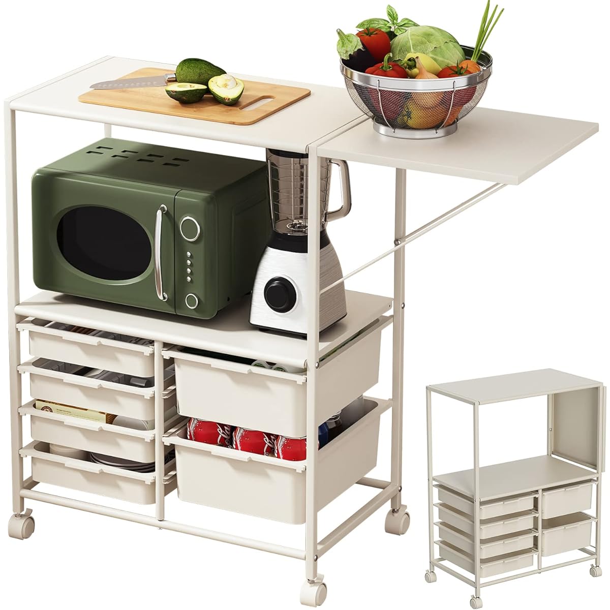 Stovetop Range Rack Range Board Kitchen Storage Shelf Home Appliances and Utensils Storage Cupboard Wine Rack with Adjuster Space Saving (65*36.5*85.2CM)