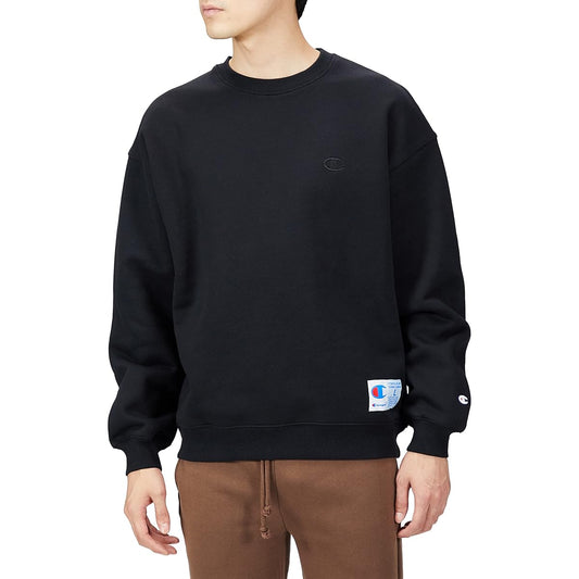 Champion C3-W028 Men's Sweatshirt, Long Sleeve, Round Neck, One Point Logo, Crew Neck Sweatshirt