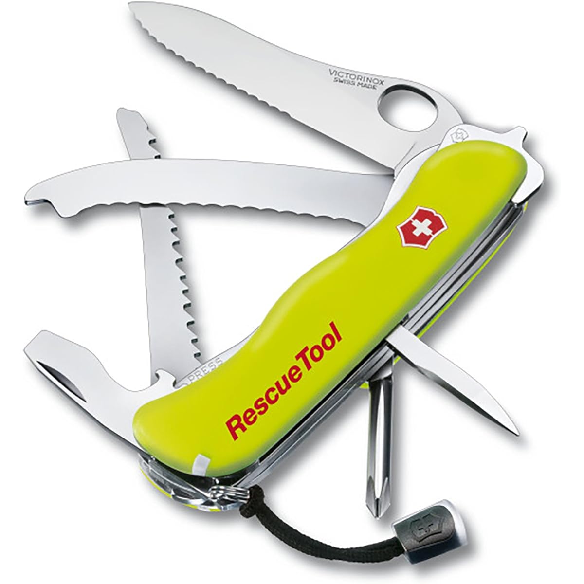 VICTORINOX Rescue Tool, Swiss Army Knife, Multifunctional Knife, Disaster Prevention Goods, For Emergency Escape, Seatbelt Cutter, Glass Saw, Window Breaker, Nylon Case Included, Swiss Made Multi-Tool with 13 Functions [Domestic Genuine Product] 0.8623.M