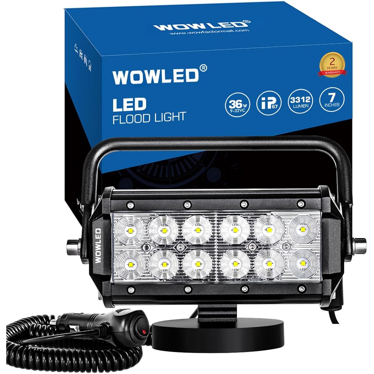 WF 36W LED Work Light Magnetic Base Mount Portable LED Light Flood for Car SUV Boat Bar Jeep Driving Lamp Fog Lights