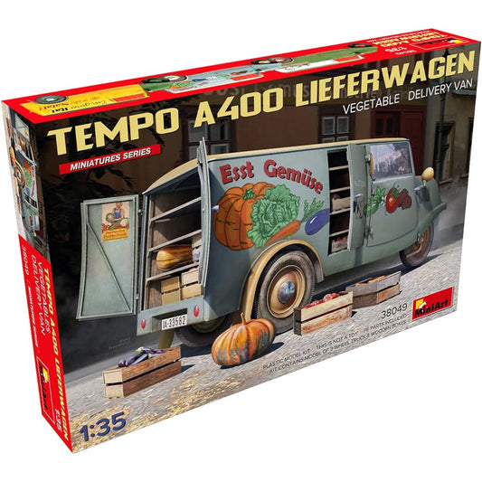Miniart 1/35 Tempo A400 Leafer Wagen Vegetable Delivery Van Plastic Model MA38049