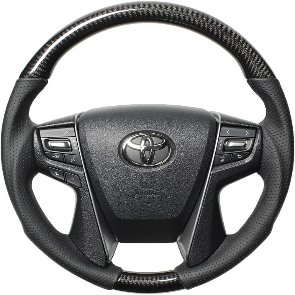 REAL Steering [30 Vellfire/30 Alphard] Premium Series Round Shape Black Wood H30P-BKW-BK-VEL
