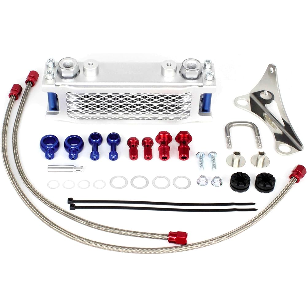 Special parts Takegawa compact cool oil cooler kit (3 fins/slim line hose/for Takegawa special clutch cover) APE50 APE100 XR50 XR100 Motard 07-07-0264